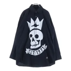 Vivienne Westwood MAN (ヴィヴィアンウエストウッドマン) スカルプリント オーバーサイズ 長袖シャツ ブラック VW-WR-71464のサムネイル