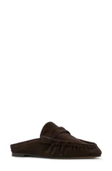 スティーブ マデン レディース シューズ スリッポン・ローファー Steve Madden Rafe Loafer Mule Chocolate Suede チョコレートのサムネイル