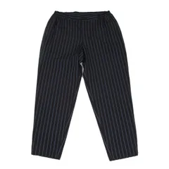 コムデギャルソン オムドゥCOMME des GARCONS HOMME DEUX ポリストライプテーパードパンツ 黒紺Lのサムネイル