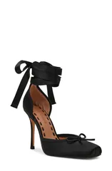 スティーブ マデン レディース シューズ パンプス アンクル Steve Madden Larinankle Wrapump Blk Satinのサムネイル