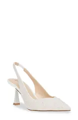 ベッツィジョンソン レディース シューズ ヒール Betsey Johnson Clark Slingback Pointed Toe Pump Ivory アイボリーのサムネイル