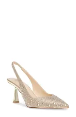 ベッツィジョンソン レディース シューズ ヒール Betsey Johnson Clark Slingback Pointed Toe Pump Lt Gold ゴールドのサムネイル