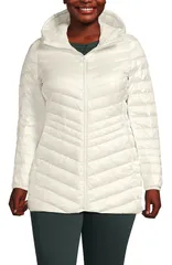 ランズエンド レディース アウター ジャケット・ブルゾン ダウン Lands End Ultralight Packable Down Jacket Ivory Shine アイボリーのサムネイル