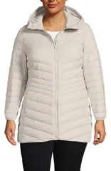 ランズエンド レディース アウター ジャケット・ブルゾン ダウン Lands End Ultralight Packable Down Jacket Dusk Gray グレーのサムネイル