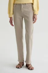 エージー レディース ボトムス デニムパンツ ストレート ハイウエスト ジーンズ AG Brinley High Waistraight Leg Jeansulfur Lightaupe トープのサムネイル