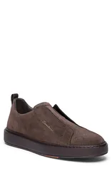 サントーニ メンズ シューズ スニーカー レース Santoni Victory LacelesslipOn Sneaker Dark Brown ブラウンのサムネイル