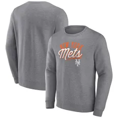 ファナティクス メンズ アウター パーカー・スウェット シャツ Mens Fanatics Branded Heather Gray New York Metsimplicity Pullover Sのサムネイル