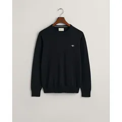 ガント メンズ アウター ニット・セーター コットン Gant CLASSIC COTTON CNECK BORDEAUX MELA Black 005 ブラックのサムネイル
