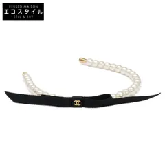 CHANEL　シャネル　新品同様 AAA841 25SS パール ココマーク リボン カチューシャのサムネイル
