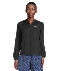 ブルックス レディース アウター コート ジャケット Brooks Canopy Packable Jacket Black ブラック