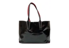 クリスチャンルブタン Christian Louboutin カバタ スパイク パテントレザー トートバッグ CABATA SMALL PATENT EMPIRE CALF スタッズ ユニセックス BLACK 黒 トートバッグ 無地 ブラック 104B-177のサムネイル