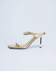 トップショップ レディース シューズ サンダル ヒール Topshop Sally 2part metal heeled sandals GOLD ゴールドのサムネイル