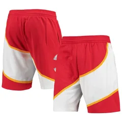 ミッチェルネス メンズ ボトムス ハーフパンツ・ショーツ ショートパンツ Mens Mitchell Ness Red Atlanta Hawks 1986 Hardwood Classics 75tのサムネイル