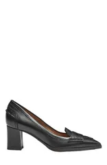 サントーニ レディース シューズ パンプス レザー ヒール Santoni Womens leather midheel pump Black ブラックのサムネイル