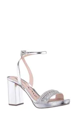 ニナ レディース シューズ ヒール プラットフォーム サンダル アンクル Nina Sofinankle Straplatform Sandal Silver シルバーのサムネイル