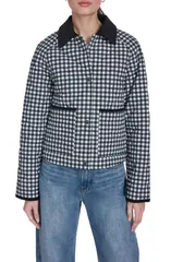 リーバイス レディース アウター ジャケット・ブルゾン キルティング Levis Quilted Barn Jacket Black White Gingham ホワイトのサムネイル