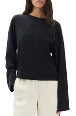 ラグアンドボーン レディース トップス Tシャツ コットン ジャージー rag bone Kelley Boxy Long Sleeve Cotton Jersey TShirt Black ブラックのサムネイル