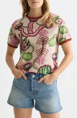 スコッチアンドソーダ レディース トップス シャツ プリント ニット Scotch Soda Print Knitop Desert Floral Canyon Clayのサムネイル