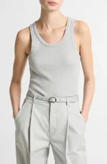 ヴィンス レディース トップス シャツ Vince Scoop Neck Rib Tank Pale Tideのサムネイル