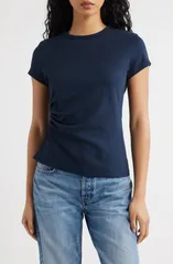 メイドウェル レディース トップス Tシャツ アシンメトリー ギャザー ジャージー Madewell Asymmetric Ruched Jersey TShirt Classic Navy ネイビーのサムネイル