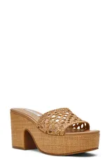 スティーブ マデン レディース シューズ ヒール プラットフォーム サンダル Steve Madden Torch Platform Slide Sandal Natural Raffiaのサムネイル