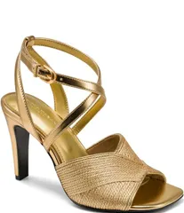 ダナキャラン レディース シューズ サンダル トール Donna Karan Brookstrappy Metallic Sandals Gold ゴールドのサムネイル