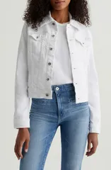 エージー レディース ボトムス デニムパンツ ジャケット AG Robyn Denim Trucker Jacket White ホワイトのサムネイル