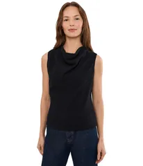 ヴィンス レディース トップス シャツ Vince Shadow Grid Cowl Neck Top Black ブラックのサムネイル