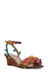 ベッツィジョンソン レディース シューズ ヒール サンダル アンクル Betsey Johnson Spenser Ankle Strap Wedge Sandaleopard Multi マルチカラのサムネイル