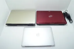 【送料無料】ノートパソコン 3台セット Apple MacBook 富士通 FMV ジャンク まとめ売りのサムネイル