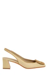 サントーニ レディース シューズ パンプス ヒール Santoni Womens midheel slingback Naturalのサムネイル