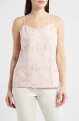 アンクライン レディース トップス シャツ フラワー柄 刺繍 フラワー Anne Klein Floral Embroidered Camisole Rose WaterWhite Dove ホワイトのサムネイル