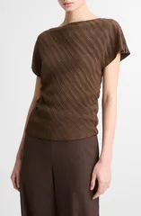 ヴィンス レディース トップス シャツ サテン Vince Diagonal Pleat Satin Top Cloveのサムネイル