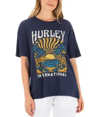 ハーレー レディース トップス シャツ Hurley Blisshort Sleeve Boyfriend TShirt Navy Blues ネイビーのサムネイル