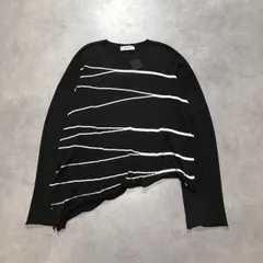 GQ6323◇sulvam : Asymmetry border knit◇M◇ブラック系 サルバム アシンメトリー ボーダーニット 定価¥42.900-のサムネイル