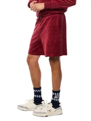 セルジオタッキーニ メンズ ボトムス ハーフパンツ・ショーツ Sergio Tacchini Bandiera Debossed Velour Short Rhubarbのサムネイル