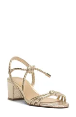 アレッツォ レディース シューズ ヒール サンダル アンクル Arezzo Camila Mid Ankle Tie Sandal Platinoのサムネイル