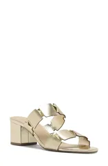 アレッツォ レディース シューズ ヒール サンダル Arezzo Lyra Mid Slide Sandal Platinoのサムネイル