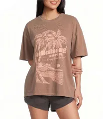 ビラボン レディース トップス シャツ Billabong Sand To Surf Short Sleeve TShirt Brown Stone ブラウンのサムネイル