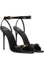 バルマン レディース シューズ スニーカー サンダル レザー Balmain Anthem smooth leather sandals Women black ブラック
