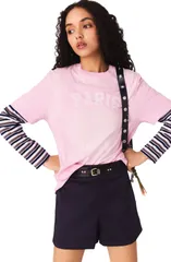 マージュ レディース トップス シャツ プリント maje Nautical printshirt Pink ピンクのサムネイル