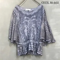CECIL McBEE セシルマクビー　シフォン レース シアー　刺繍 　フレア　スリーブ ブラウスのサムネイル