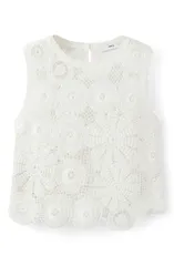 マンゴ レディース トップス シャツ MANGOpen Stitch Tank NATURAL WHITE ホワイトのサムネイル