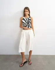 トップショップ レディース トップス Tシャツ ショートパンツ Topshop board shorts IVORY アイボリーのサムネイル