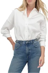 フェイバリット ドーター レディース トップス シャツ Favorite Daughter Classic Poplin Shirt WHITE ホワイトのサムネイル
