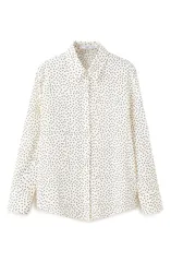マンゴ レディース トップス シャツ プラスサイズ プリント MANGO Dot Print ButtonUp Shirt Plus Regular ECRU エクリュのサムネイル