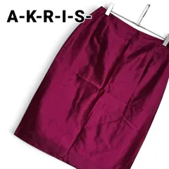 AKRIS アクリス レディース 膝丈 タイト スカート カラー マゼンタ ピンク パープル 絹 シルク 100% M L アオイ 正規品 イタリア製 綺麗目 フォーマル パーティー 式典 皇室 御用達 最高級 エレガント 春 夏 秋 美品 495KJのサムネイル