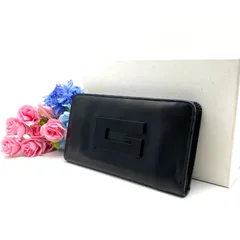 グッチ ラウンドジップ 長財布 Gロゴ エナメル ブラック GG142のサムネイル