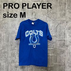 [T-1878] PRO PLAYER 프로 플레이어 NFL 인디애나 폴리스 코르츠 반소매 T 셔츠 M 블루 블루 로고 프린트 USA 헌옷 아메프트