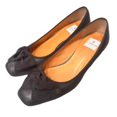 ランバンオンブルー LANVIN en Bleu パンプス リボン ヒール 25.5 黒 ブラック ■GY99のサムネイル
